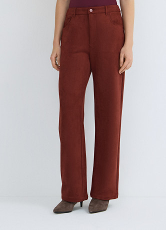 Прямые брюки из искусственной замши