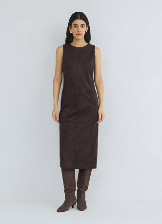 Платье миди из искусственной замши