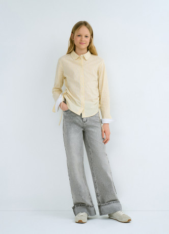 Рубашка с утяжкой по бокам для девочек