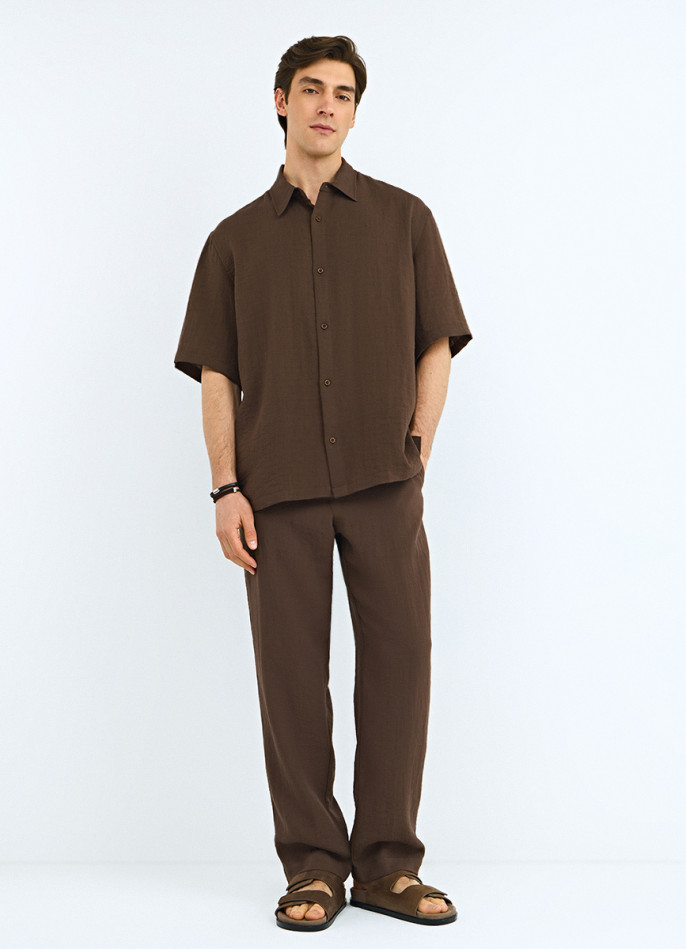 Широкие брюки из смесовой вискозы