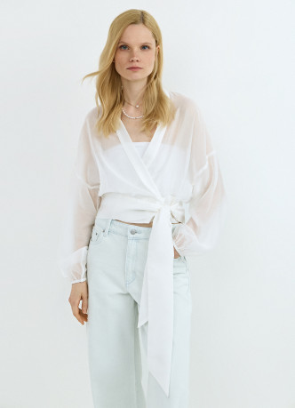 Блузка из лиоцелла с запахом