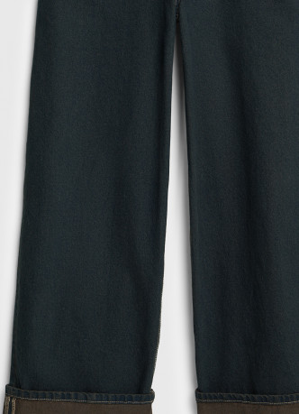 Широкие джинсы с подворотами