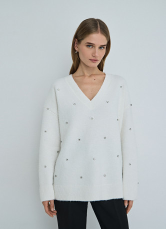 Джемпер со стразами