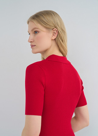 Джемпер поло в рубчик