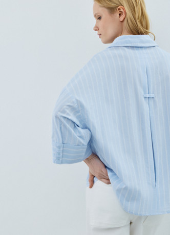 Рубашка в полоску с рукавом 3/4