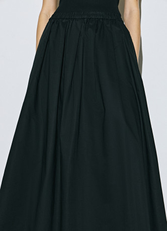 Юбка миди А-силуэта с эластичным поясом