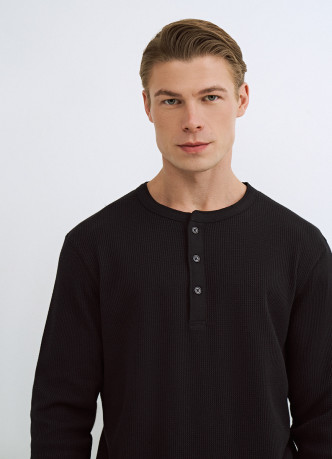 Лонгслив пижамный из текстурной ткани