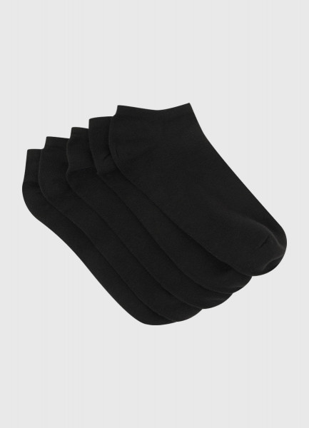 Базовые носки-сникерсы, 5 пар, Черный