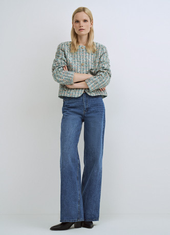 Укороченный твидовый жакет