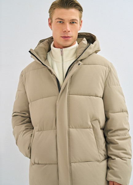 Утеплённая куртка с капюшоном Бежевый 8999₽