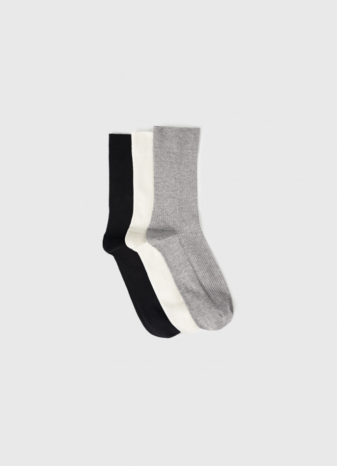 Высокие носки в рубчик, 3 пары