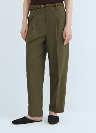 Зауженные брюки с поясом