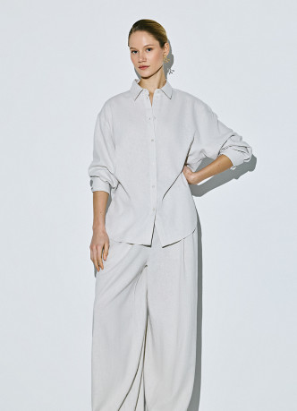 Широкие льняные брюки