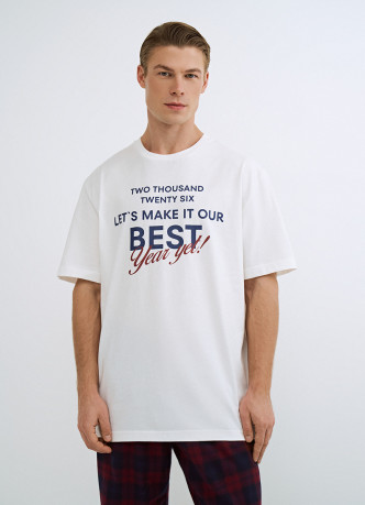 Пижамная футболка с текстовым принтом