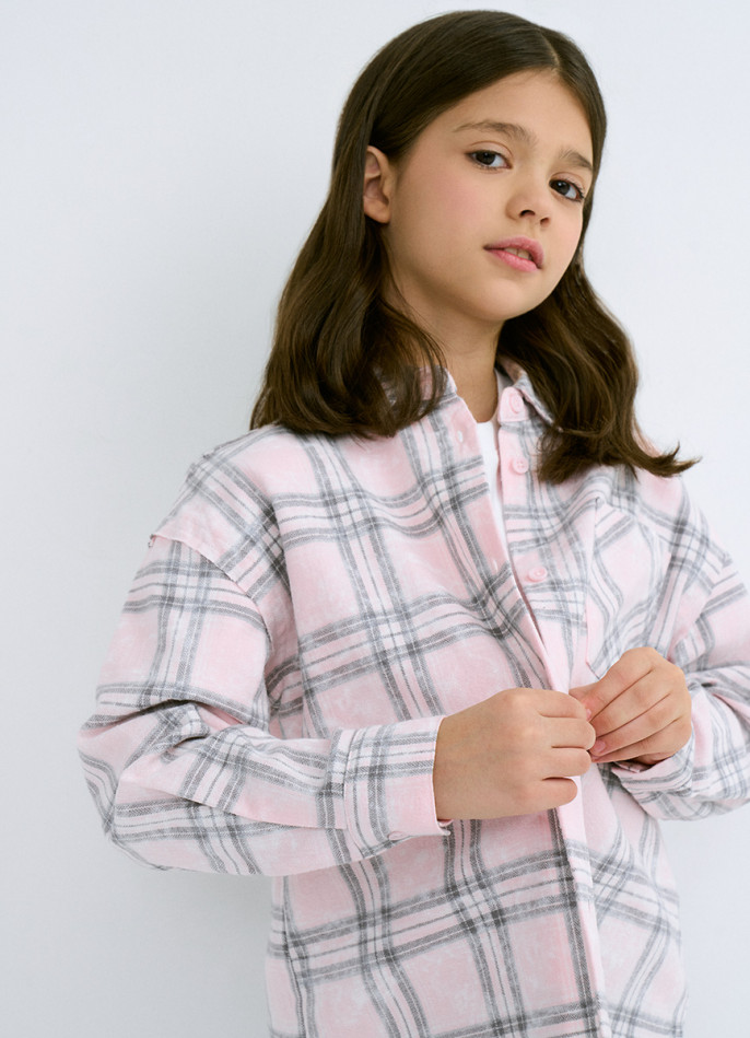 Рубашка в клетку для девочек