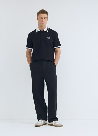 Поло из хлопка с принтом