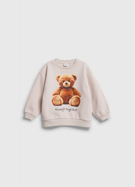 Свитшот оверсайз для девочек Бежевый 1999₽