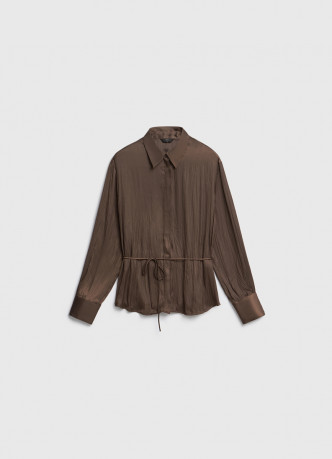 Блузка из сатина с поясом