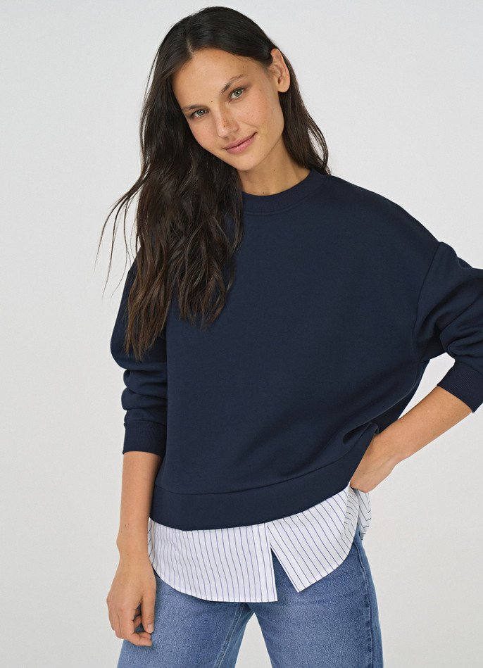 Свитшот с имитацией рубашки