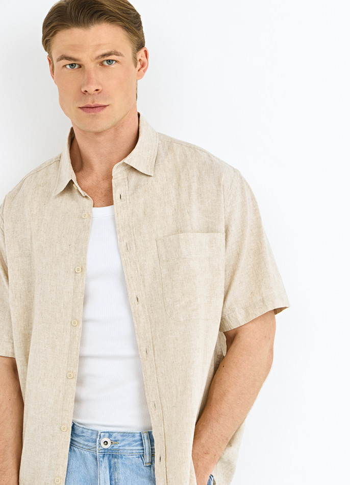 Рубашка изо льна и хлопка