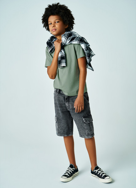 Джинсовые шорты-карго для мальчиков, Серый O`Stin BP469CO02-92, размер 146