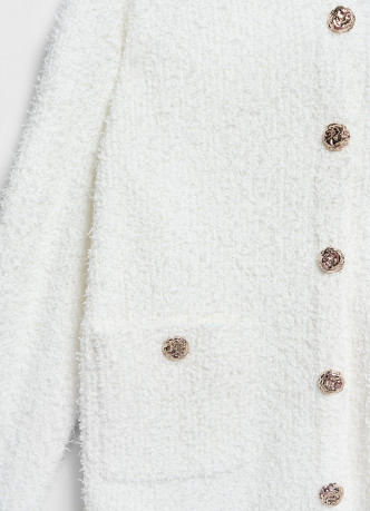 Укороченный кардиган из махровой пряжи