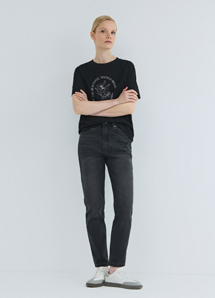 

Джинсы Mom с высокой посадкой, Серый