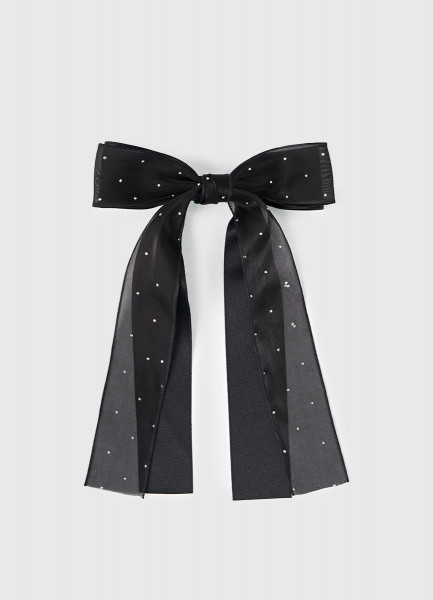 Заколка для волос с бантом и стразами для девочек Черный 499₽