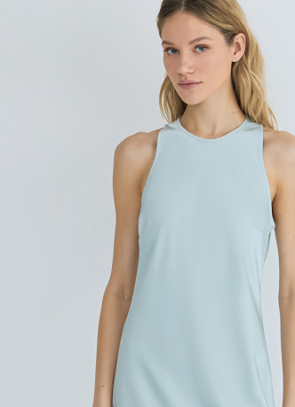 Сатиновое платье с американской проймой