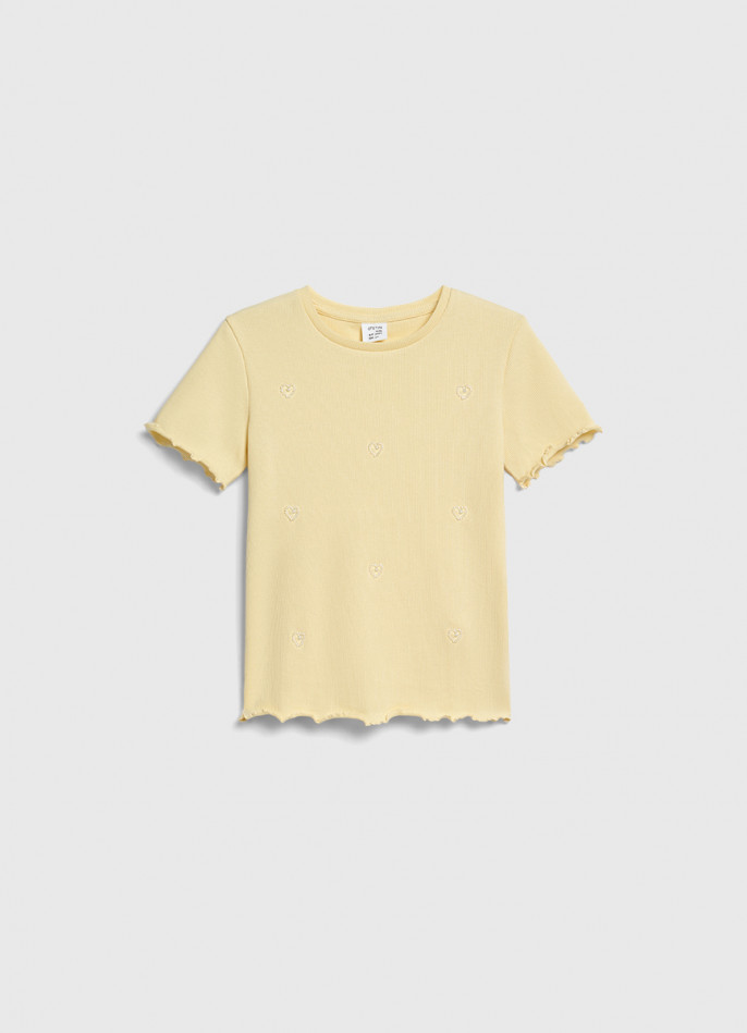 Футболка в рубчик для девочек