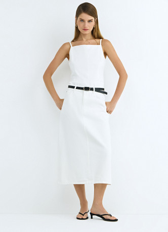 Джинсовая юбка с ремнём