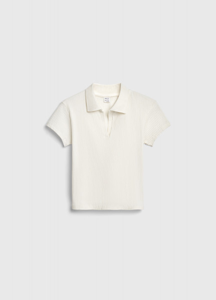 Поло в рубчик для девочек Белый 1399₽
