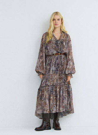 Шифоновое платье с принтом