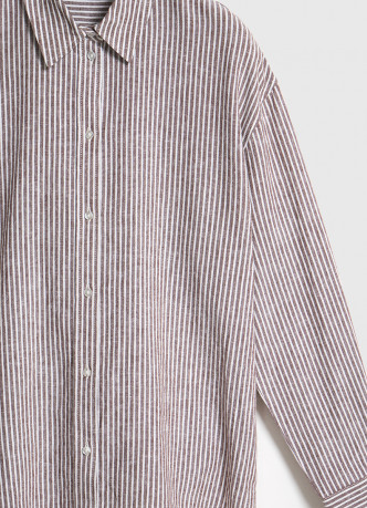 Рубашка в полоску из смесового льна