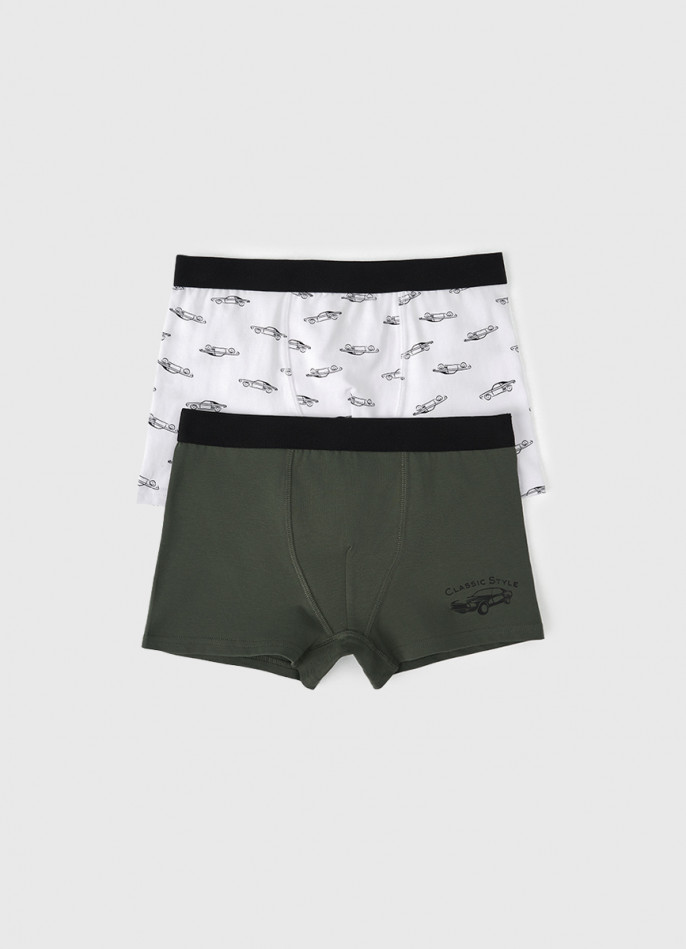 Трусы-боксеры с принтом для мальчиков, 2 шт.