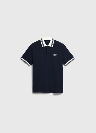 Поло из хлопка с принтом