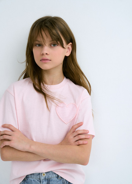 Футболка с аппликацией для девочек Розовый 799₽