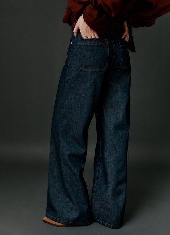 Широкие джинсы Wide leg с плетёным ремнём