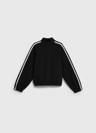 Толстовка на молнии с лампасами для девочек