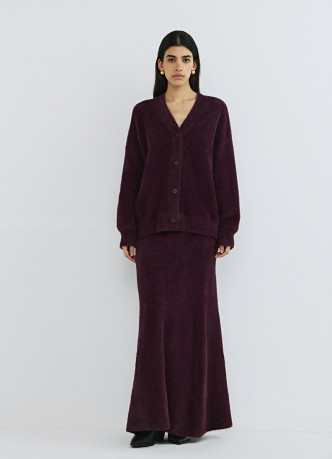 Кардиган из пушистой пряжи на пуговицах