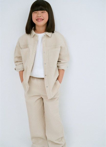 

Вельветовые брюки для девочек, Бежевый