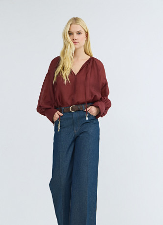 Блузка из тенселя с завязками