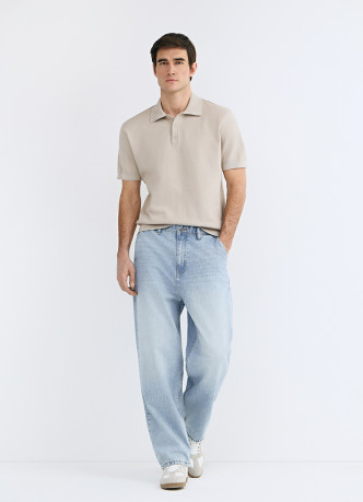 Поло из текстурной ткани