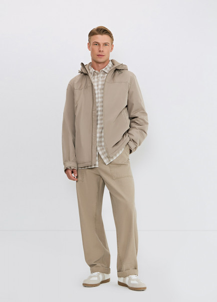 

Утеплённая куртка с капюшоном, Бежевый