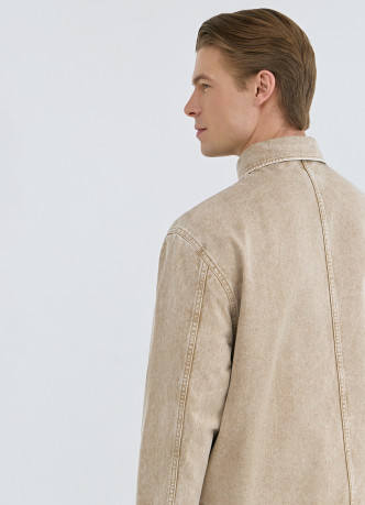 Куртка-рубашка из твила с карманами