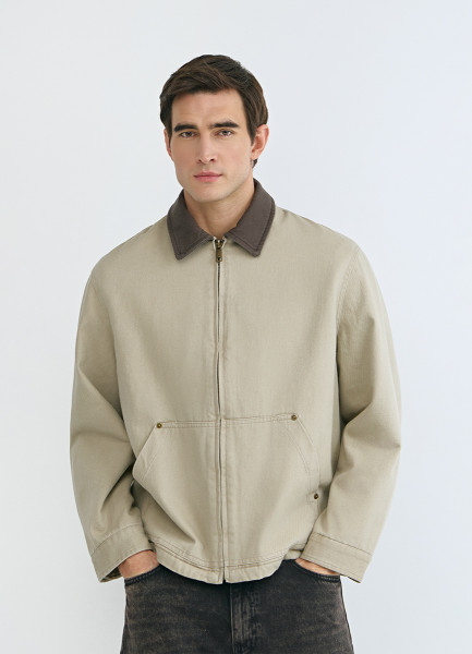 

Утеплённая куртка из канваса, Бежевый