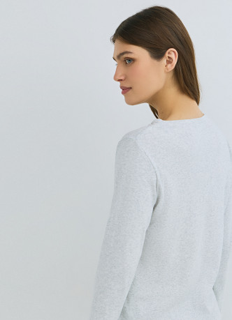 Пижамный лонгслив в рубчик