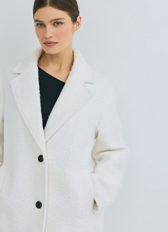 Длинное фактурное пальто