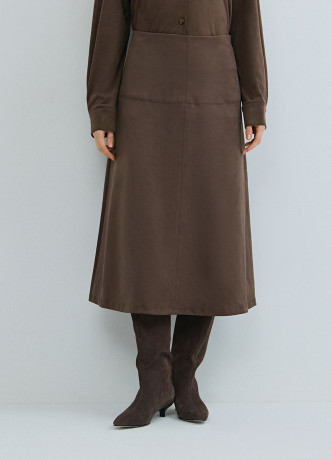 Юбка миди из искусственной замши