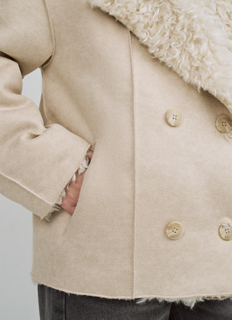 Дублёнка из искусственной замши и меха